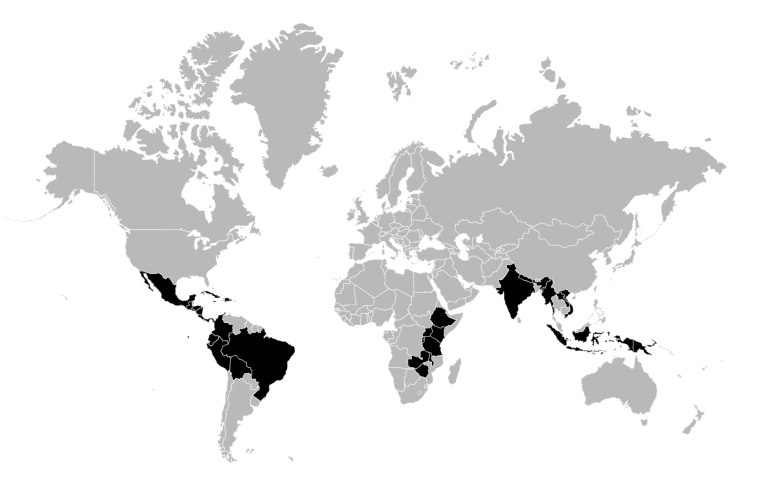 Mapa - Odkud připravujeme kávu